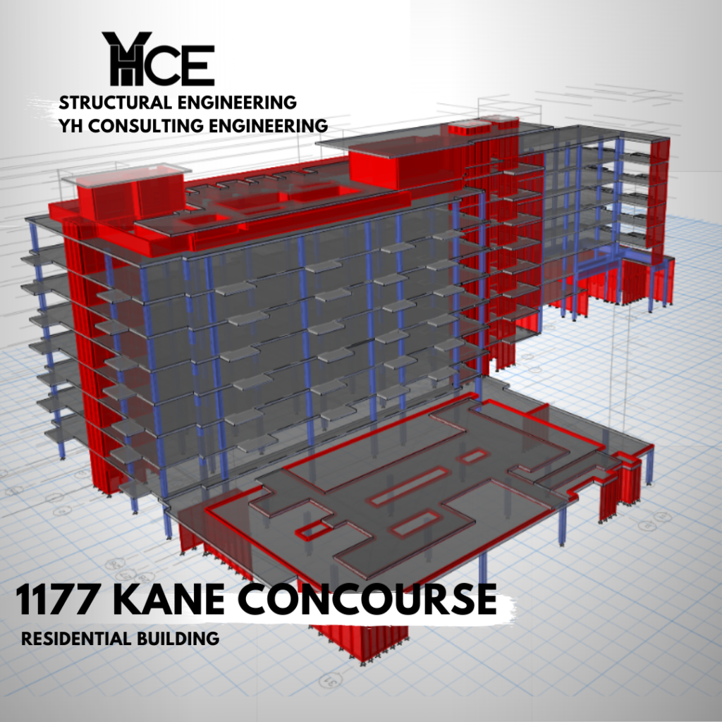 1177 Kane Concourse Residential building, structural model
